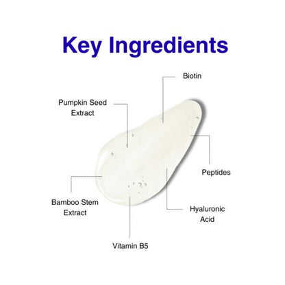Diagram of key ingredients with a white oval shape on a white background